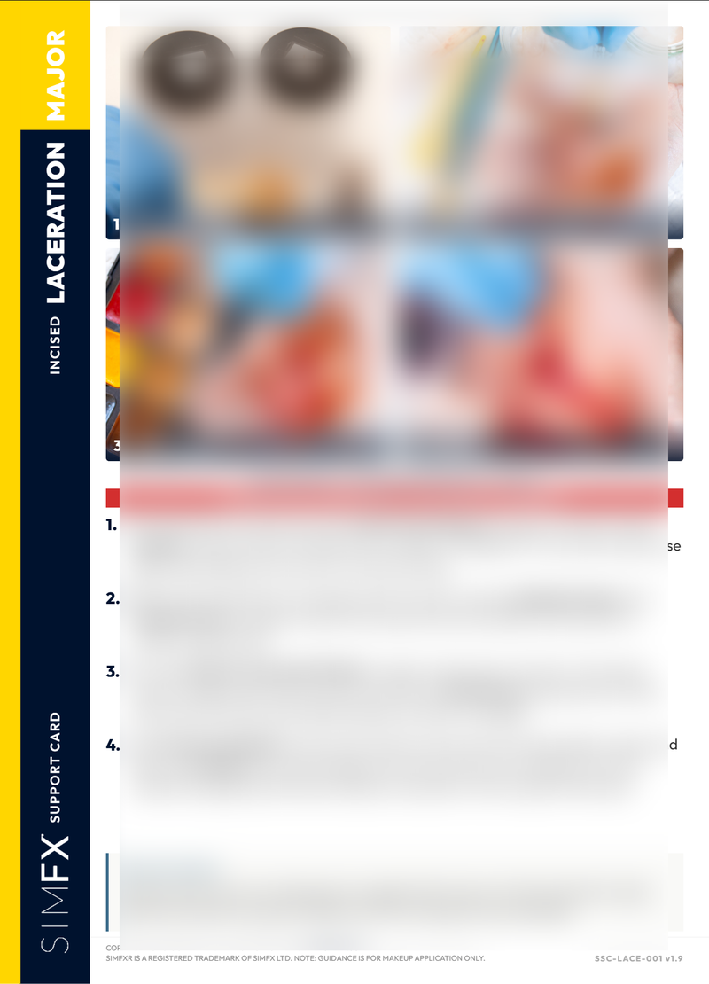 Support Card back , Laceration